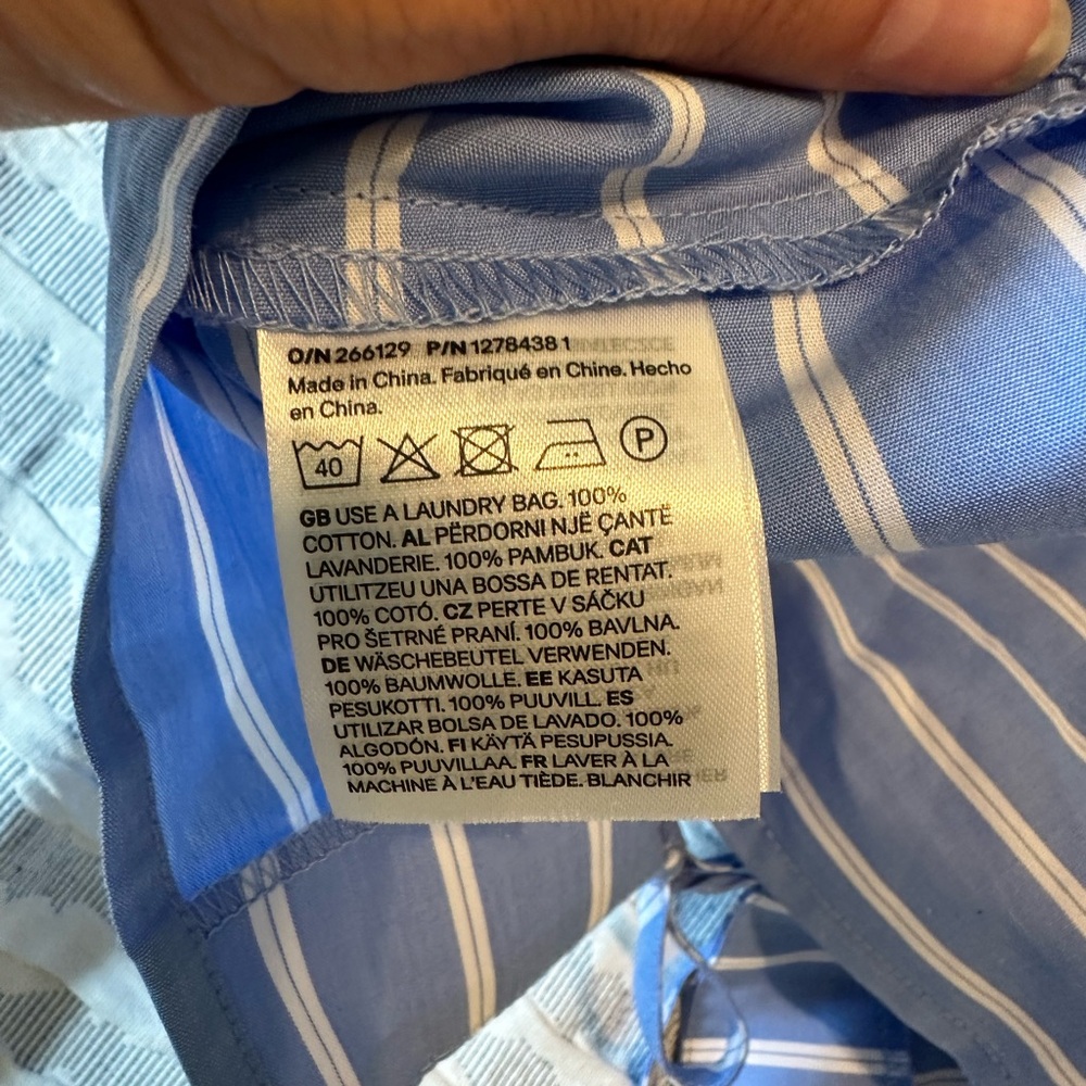 H&M Blue Striped Ruffle Blouse - Picture 4 of 4